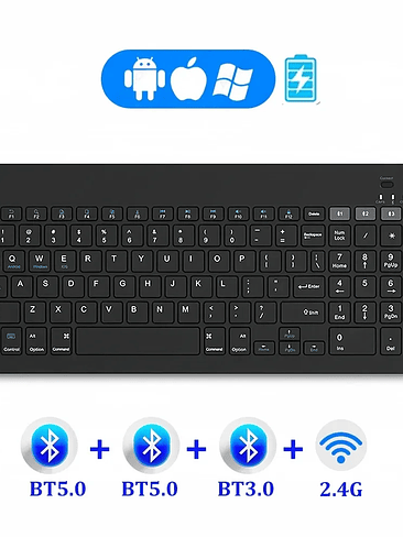 ⌨️ Teclado Inalámbrico KEBIDUMEI Tri-Mode con Touchpad – Bluetooth + 2.4G 7