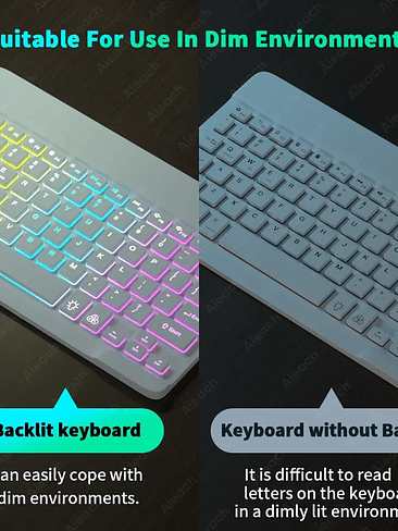 🌈 Mini Teclado Bluetooth RGB Retroiluminado – Compacto, Moderno y Portátil 5