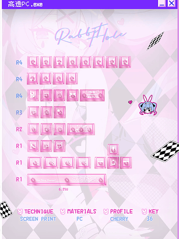 🎀 Keycaps Anime “Rabbit Babe” – Perfil Cherry | 130 Teclas 10