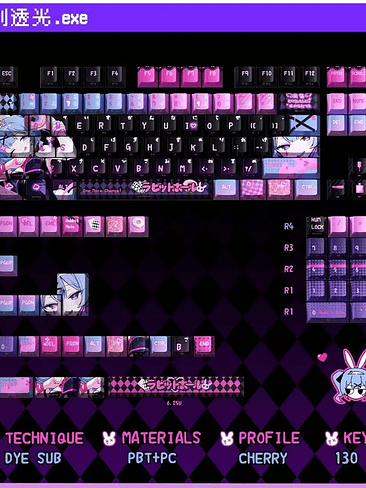 🎀 Keycaps Anime “Rabbit Babe” – Perfil Cherry | 130 Teclas 11