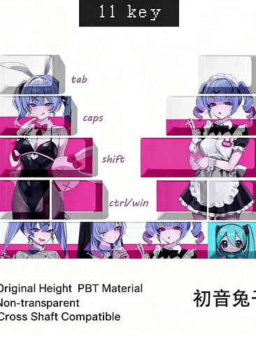 🎀 Keycaps Anime “Rabbit Babe” – Perfil Cherry | 130 Teclas 12