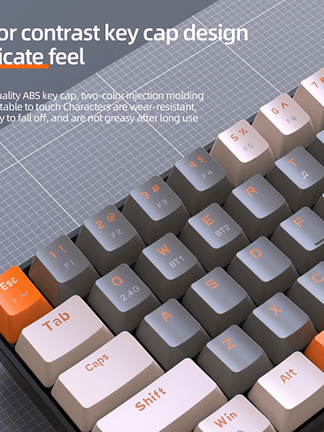 ⌨️ Teclado Mecánico Inalámbrico K68 – 2.4G + Bluetooth | Compacto 68 Teclas⌨️ 5