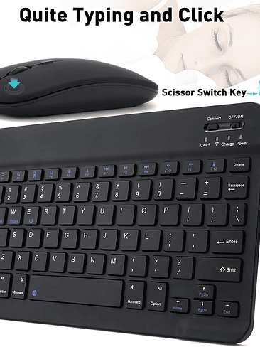 ⌨️ Teclado Bluetooth Inalámbrico – Silencioso, Compacto y Multidispositivo 3