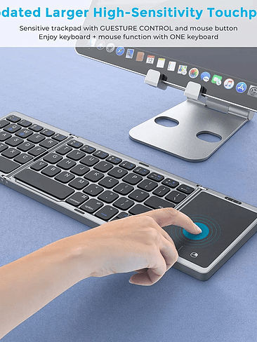 ⌨️ Teclado Bluetooth Plegable KEBIDUMEI® – Compacto, Elegante y Multidispositivo 2