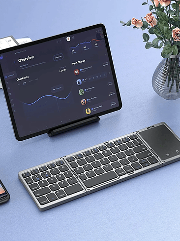 ⌨️ Teclado Bluetooth Plegable KEBIDUMEI® – Compacto, Elegante y Multidispositivo 5