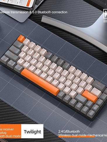 ⌨️ Teclado Mecánico Inalámbrico K68 – 2.4G + Bluetooth | Compacto 68 Teclas⌨️ 7