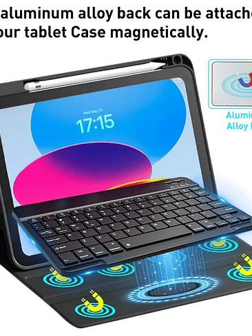 ⌨️ Teclado Bluetooth Inalámbrico – Silencioso, Compacto y Multidispositivo 5