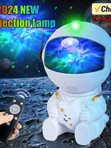 🚀 Lámpara Proyector Astronauta 2024 – Galaxy Star Light con Control Remoto 1