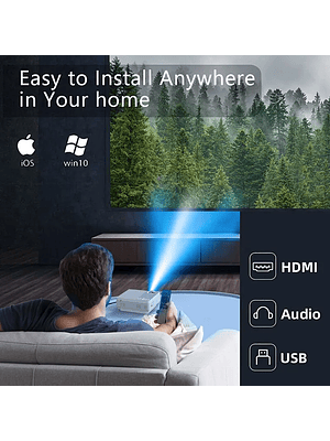 🎬 Proyector Multimedia HD – Conexión Múltiple para una Experiencia de Cine en Casa