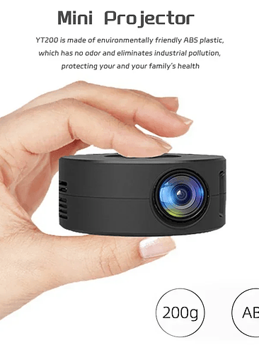 🎬 Mini Proyector Portátil 1080P Soportado – 200 ANSI | Rotación 180° | Pantalla hasta 100” 4