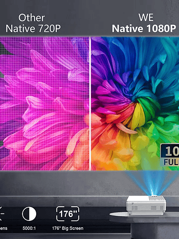🎬 Proyector Multimedia HD – Conexión Múltiple para una Experiencia de Cine en Casa 3