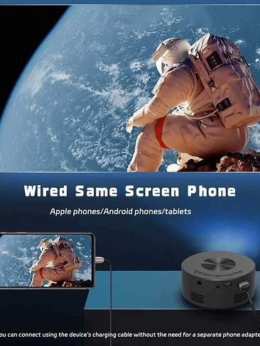 🎬 Mini Proyector Portátil 1080P Soportado – 200 ANSI | Rotación 180° | Pantalla hasta 100” 6