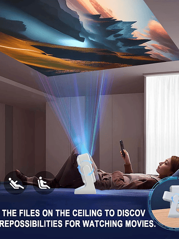 🎬 Proyector Smart 1080P Nativo con WiFi 6 y Android 12 – 4K Soportado | Autofocus + Keystone Automático 5