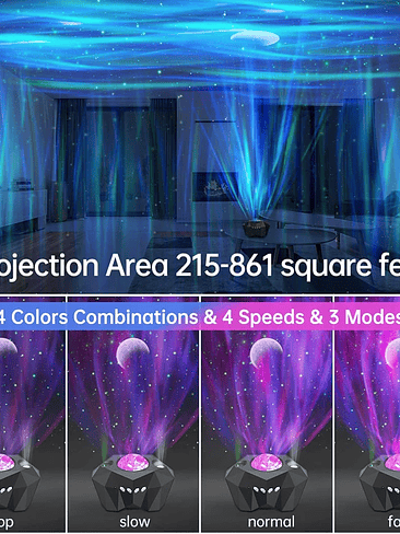 🌌 Proyector Galaxia LED con Bluetooth y Música 4