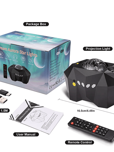 🌌 Proyector Galaxia LED con Bluetooth y Música 8