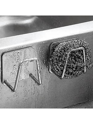 🔩 Soporte Adhesivo para Esponja / Virutilla – Acero Inoxidable