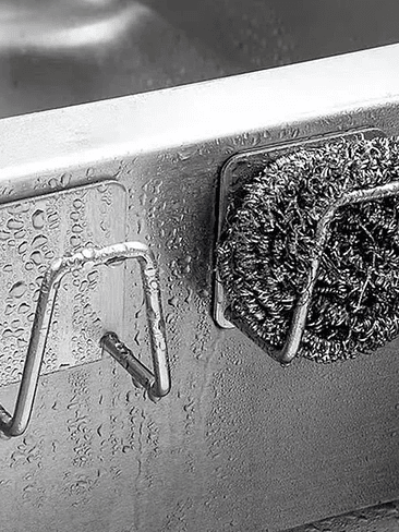 🔩 Soporte Adhesivo para Esponja / Virutilla – Acero Inoxidable 1