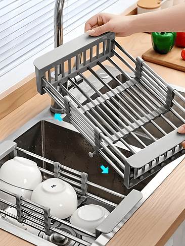 🍽✨ Escurridor Extensible para Fregadero – Ajustable, Práctico y Ahorra Espacio 1