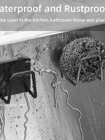 🔩 Soporte Adhesivo para Esponja / Virutilla – Acero Inoxidable 3