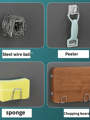 🔩 Soporte Adhesivo para Esponja / Virutilla – Acero Inoxidable 4