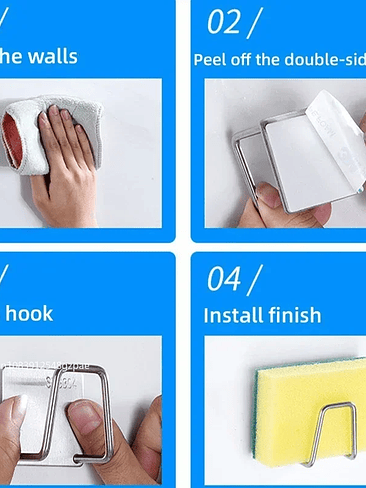 🔩 Soporte Adhesivo para Esponja / Virutilla – Acero Inoxidable 5