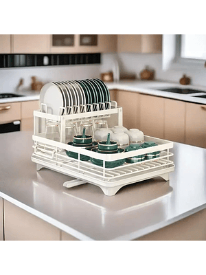 🍽✨ Escurridor de Platos Metálico de 2 Niveles – Resistencia, Orden y Estilo