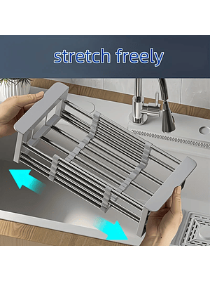 🍽✨ Escurridor Extensible para Fregadero – Ajustable, Práctico y Ahorra Espacio