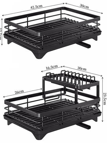 🍽✨ Escurridor de Platos Metálico de 2 Niveles – Resistencia, Orden y Estilo 5