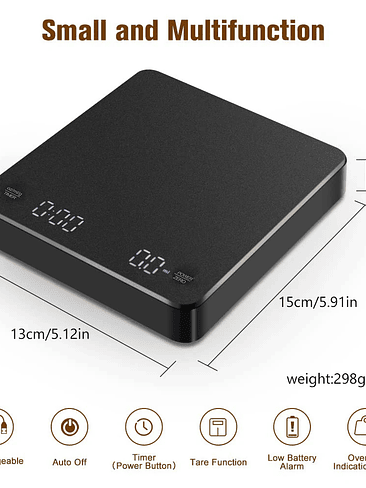 🖤 Balanza Digital Recargable de Alta Precisión 5