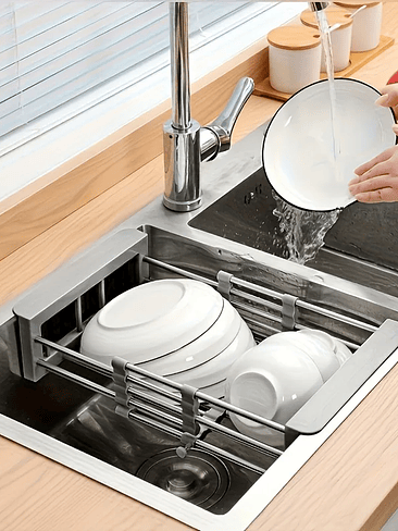 🍽✨ Escurridor Extensible para Fregadero – Ajustable, Práctico y Ahorra Espacio 5