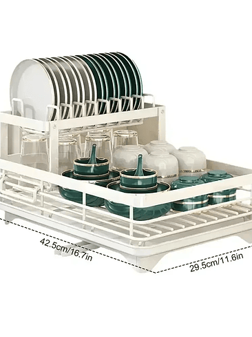 🍽✨ Escurridor de Platos Metálico de 2 Niveles – Resistencia, Orden y Estilo 9