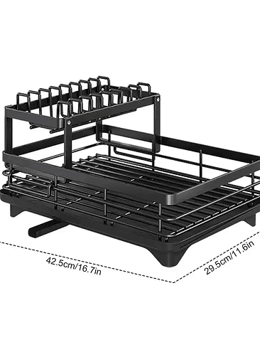 🍽✨ Escurridor de Platos Metálico de 2 Niveles – Resistencia, Orden y Estilo 11