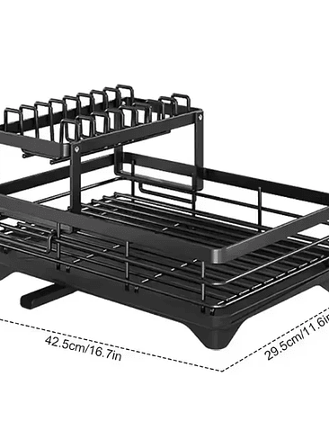 🍽✨ Escurridor de Platos Metálico de 2 Niveles – Resistencia, Orden y Estilo 12