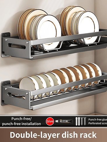 🍽️ Escurridor de Platos de Pared Doble Nivel – Organización Total y Secado Inteligente 13