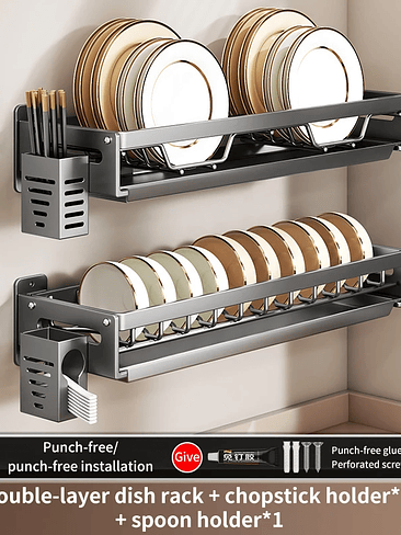 🍽️ Escurridor de Platos de Pared Doble Nivel – Organización Total y Secado Inteligente 14