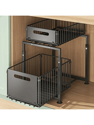 🏡 Organizador Deslizante Doble para Cocina – Máxima Organización en Espacios Reducidos