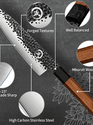 🔪 Cuchillo Profesional Forjado de Acero Inoxidable Alto Carbono 2