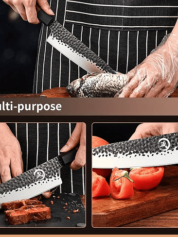 🔪 Cuchillo Profesional Forjado de Acero Inoxidable Alto Carbono 3