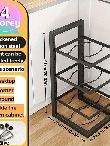 🍳 Organizador de Ollas y Sartenes Ajustable – Maximiza el Espacio Bajo tu Lavaplatos 7