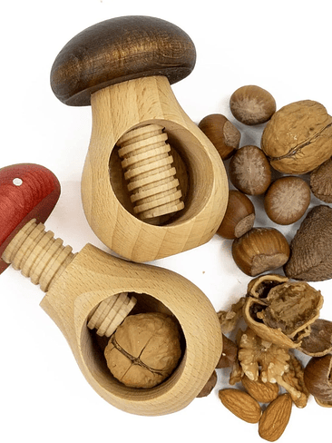 Wooden Mushroom-shaped Walnut Cracker Creative Wooden Mushroom Nut Shell Opener Multi-functional Clamping Tool for Peeling Walnu 5