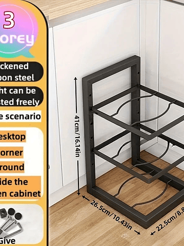 🍳 Organizador de Ollas y Sartenes Ajustable – Maximiza el Espacio Bajo tu Lavaplatos 9
