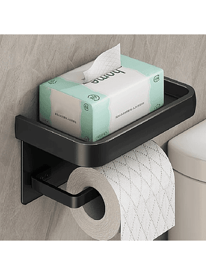 🖤 PORTARROLLO DE BAÑO MULTIFUNCIONAL CON REPISA SUPERIOR 🖤