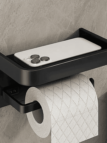 🖤 PORTARROLLO DE BAÑO MULTIFUNCIONAL CON REPISA SUPERIOR 🖤 2