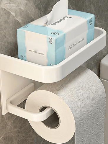 🖤 PORTARROLLO DE BAÑO MULTIFUNCIONAL CON REPISA SUPERIOR 🖤 7