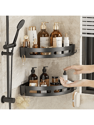 🛁✨ ¡¡¡REPISA ESQUINERA DOBLE DE BAÑO – MÁXIMA ORGANIZACIÓN CON ESTILO PREMIUM!!! ✨🛁