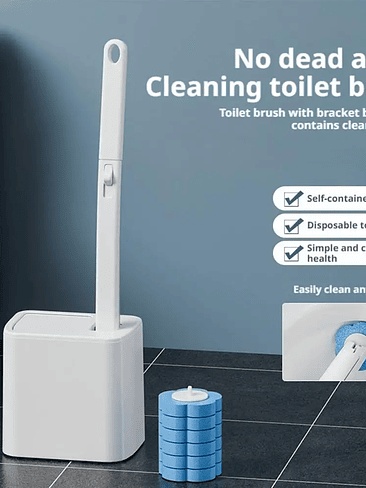 🚽✨ KIT ESCOBILLA WC + DISPENSADOR DE PASTILLAS LIMPIADORAS – LIMPIEZA MODERNA Y SIN DESORDEN ✨🚽 4