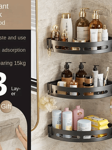 🛁✨ ¡¡¡REPISA ESQUINERA DOBLE DE BAÑO – MÁXIMA ORGANIZACIÓN CON ESTILO PREMIUM!!! ✨🛁 7