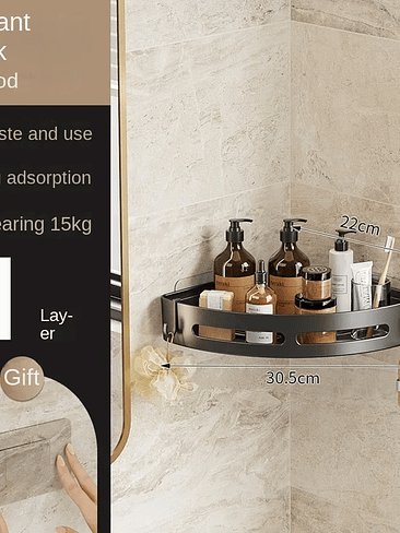 🛁✨ ¡¡¡REPISA ESQUINERA DOBLE DE BAÑO – MÁXIMA ORGANIZACIÓN CON ESTILO PREMIUM!!! ✨🛁 8