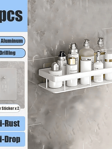 🛁🔥 ¡¡¡REPISA ORGANIZADORA DE BAÑO SIN PERFORACIÓN – RESISTENTE, MODERNA Y ULTRA PRÁCTICA!!! 🔥🛁 7