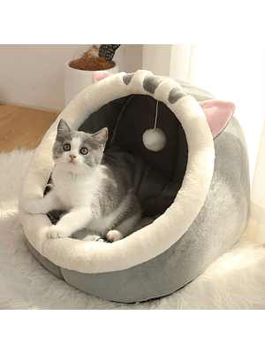 🐱🏠 CAMA CUEVA PREMIUM PARA GATOS – DISEÑO ACOGEDOR Y DIVERTIDO
